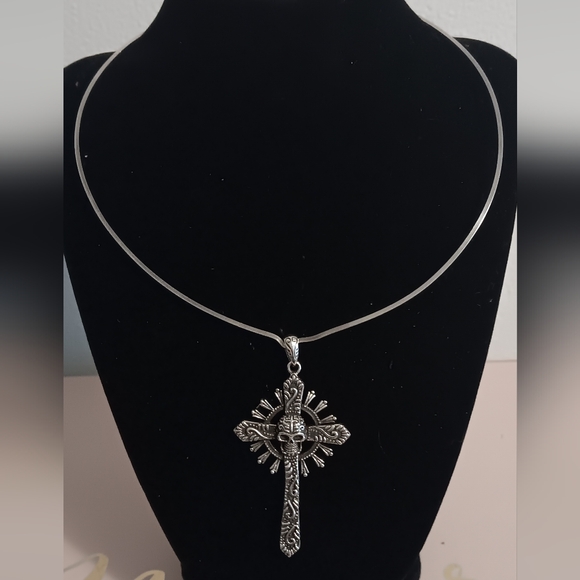 TORQUE CHOKER NECKLACE 925 STERLING SILVER - Picture 3 of 7